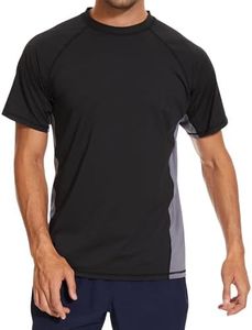 Arcweg Rashguard Homme Manches Courts M-3XL T-Shirt Anti-UV UPF 50+ Sechage Rapide Léger pour Surf Natation Plongée Plage
