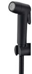 Marcoware ABS Dual Flow Changing Health Faucet with Jet Stream & Aerated Soft Flow with Ultra Flexible Metal Hose & Wall Hook, Black