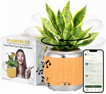 PLANTPETZ Extra Large Robotic Planter – Smart Planter Fits 6 Inch Pots | Bluetooth Speaker | Interactive Smart Plant Pot Turns A Real Plant Into a Touch/Motion Responsive Companion - Sequoia
