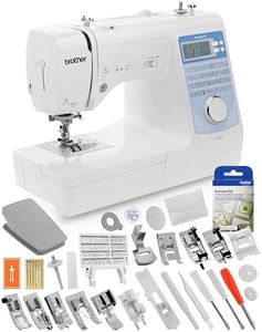 Brother Innov-is NS80E Computerized Sewing Machine w/Starter Package - Includes Brother 5 Sewing Foot Embellishment Pack + Mr. Vac & Mrs. Sew - Ready, Set, Sew Video