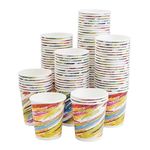 PARICOTT 200ml Crayon Printed Cup|Eco-Friendly Disposable Glasses Drinking Cups|Cocktail Cold Drink Juice Water Party Paper Cups for Hot & Cold Beverages, Pack of 200pcs