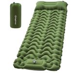 KingCamp Camping Mat, Ultralight Inflatable Camping Mat with Built-in Foot Pump, Durable Compact Inflatable Sleeping Mat with Pillow, Inflatable Camping Mattress for Backpacking Hiking Camping, Green