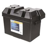 Camco Large Battery Box with Straps and Hardware - Group 27, 30, 31 |Safely Stores RV, Automotive, and Marine Batteries |Durable Anti-Corrosion Material | Measures 7 ¼" x 13 ¾" x 8-5/8" - (55372)