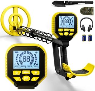 2026 Latest Metal Detector for Adults, Professional Waterproof & Adjustable Stem, Higher Accuracy Gold Detector with LCD, Advanced DSP Chip, Suitable for Beach and Backyard, Yellow