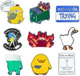 9 PC Funny Pins Fun Enamel Pin Set 