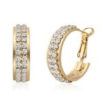 Gold Hoop Earrings for Women Cubic Zirconia Earrings Huggie Earrings with Sterling Silver Earring Pin Hypoallergenic Earrings Gifts for Women