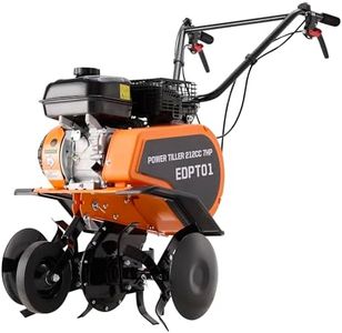 Ezasin Gas Powered Tiller, 212CC 7HP 4-Stroke Engine, Adjustable 22'' Width, Front Tire Cultivator with Forward/Reverse Gears, 3-Height Adjustment, Durable High-Carbon Steel Blades for Gardening
