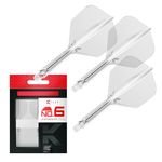 TARGET Darts K Flex Integrated Dart Flight And Shaft, No.6 Clear (Intermediate) | Pack Of 3 K-Flex - No 6, Precision Moulded 2-In-1 Dart Flights And Dart Stem | Professional Dart Accessories