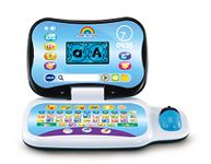 VTech Toddler Tech Laptop, Interactive Educational Computer Toy, 20 Games Learn Alphabet, Letters, Shapes, Numbers, Music & French, Kids Age 2, 3, 4 + Years, English Version,Blue,Medium