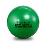 TheraBand Exercise Ball, Professional Series Stability Ball with 65 cm Diameter for Athletes 5'7" to 6'1" Tall, Slow Deflate Fitness Ball for Improved Posture, Balance, Yoga, Pilates, Core, Green