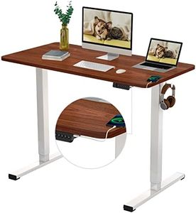 FLEXISPOT Standing Desk Electric Stand Up Desk with 120×60cm Whole-Piece Desktop Ergonomic Memory Controller Height Adjustable Desk E150 White Frame + 120 CM Mahogany Desktop