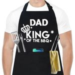 Father's Day Aprons for Dad Step Dad Father in Law,Best Dad,Birthday Gift for Dad from Daughter Son, Munzong Funny Mens BBQ Apron for Dad, Funny Christmas Gifts, Cadeau fête des pères