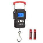 HANWELL 50kg/110lb Digital Luggage Scale with 4 Units, Electronic Travel Hanging Scales with Backlit Display/Tare/Data Hold Function - Portable for Handheld Suitcase (Red 50kg Luggage Scale)