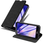 cadorabo Book Case works with LG X SCREEN in NIGHT BLACK - with Magnetic Closure, Stand Function and Card Slot - Wallet Etui Cover Pouch PU Leather Flip