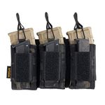 EXCELLENT ELITE SPANKER Open-Top Single/Double/Triple Mag Pouch for M4 M16 AK AR Magazines and Pistol Mag Pouch(Triple-Multicam Black)