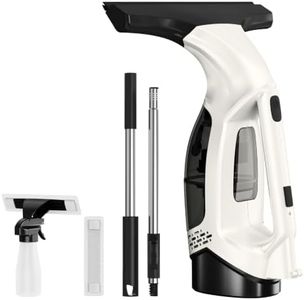 Window Vacuum Squeegee with Extendable Pole 31-40", Electric Cleaner Tool