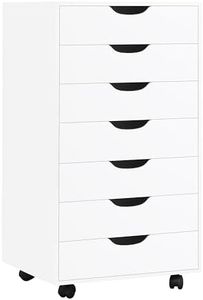 Naomi Home 7 Drawer Storage Cabinet – Craft Organizer, Makeup Organizer and Office Storage Drawers for Bedroom, Closet, or Home Office