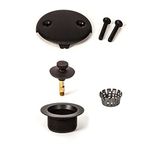 PF WaterWorks Lift Turn (Twist Close) Bathtub/Bath Tub Drain Trim Kit (Drain + Stopper + Two (2) Hole Face Plate) - Coarse 11.5 TPI - FREE Hair Catcher; Oil Rubbed Bronze; PF0967-ORB-LT-C