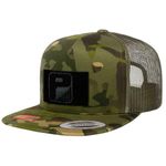 Pull Patch Hat Snapback Trucker Cap Surface to Attach Patches Camo, Tropical Green, One size