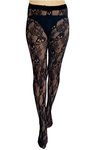 Pamela Mann Rose Skull Tights, Black, UK 20-24