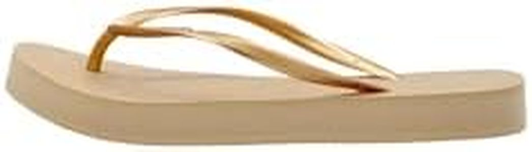 Havaianas Women's Slim Flatform Flip-Flop, Golden, 6 US