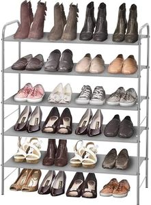 SimpleHouseware 5-Tier Shoe Rack Storage Organiser, Grey