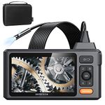 DEPSTECH 5'' IPS Screen Borescope, 1080P Dual Lens Endoscope Camera with Light, Split Screen, IP67 Waterproof Inspection Camera, 16.5ft Flexible Snake Cable, 7.9mm Sewer Camera, Duct Wall Scope Camera