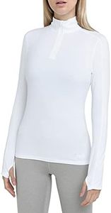 TCA Women's Lightweight Fusion QuickDry Long Sleeve Half-Zip Running Top - Cloud White, Large