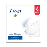 Dove Cream Beauty Bathing Bar With ¼ Moisturizing Cream To Give You Softer, Smoother Skin, 100 g (Pack of 8)