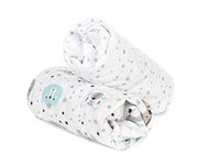 FlyIdeas 2 Pcs Flannel Fitted Sheets for Cribs 120x60 cm - 100% Warm & Soft Cotton Sheet for Baby beds and Newborns Cribs Perfect for the Winter