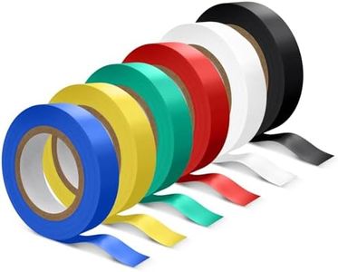 Electrical Tape,6 Pack Waterproof Tape, Adhesive Gaffer Tape for Electronic Parts and Supplies Connectors Masking, Insulating PVC,(6 Pack/16mm * 15m)