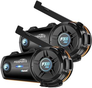 FODSPORTS FX8 Pro Motorcycle Communication Systems with Customized HRSQS Speakers, Dual-Chip Audio Multitasking, One-Click Fast Pairing, Music Sharing, FM 8 Riders Group Intercom, 2 Pack