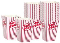 Movie Night Popcorn Boxes for Party (20 pack) - Paper Popcorn Bucket - Red and White Popcorn Bags, Movie Theater Decor Popcorn Container, Carnival Circus Party Popcorn Bowl for Popcorn Machine