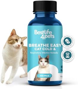 Cat Cold & Respiratory Infection Remedy - Breathe Easy Upper Respiratory Treatment for Cats Provides Natural Relief for Sneezing, Coughing, Nasal Congestion and Asthma - 400 Odorless, Tasteless Pills