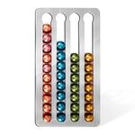 Coffee Pod Holder, Stainless Steel Adhesive 40pcs Pod Holder 16"L x 8.6"W, Coffee Pods Organizer Compatible with Nespresso Original Line Pods Suitable for Kitchen Walls and Cabinets (Adhesive)