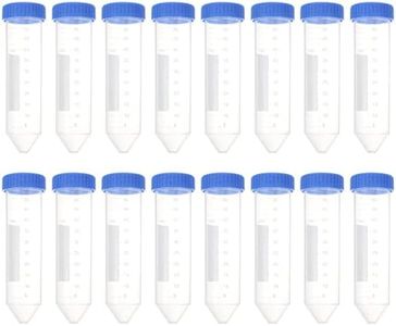 Mipcase Conical Centrifuge Tubes 50mL- 25 PCS Polypropylene Centrifuge Tube with Attached Blue Flat Top Screw Cap- Plastic Graduated and Write Marks Lab Test Container