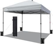 Vibemo Pop Up Canopy Tent, 10x10 ft one-Button Push Tent Canopy with Roller Bag,3 Adjustable Height, 4 Sandbags, 8 Stakes, 4 Guylines, Waterproof and UPF50+ Sun Protection Shade Canopy