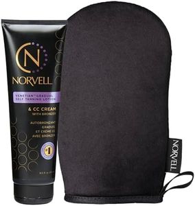 Norvell Sunless Self Tanning Bundle: Self Tan Extender Lotion, 8,5 fl. oz. + Streak Free Tan Applicator Mitt - Premium After Tanning Lotion Moisturizer and Washable Self Tan Mitt for Flawless Results