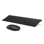 Wireless Keyboard and Mouse, Vssoplor 2.4GHz Rechargeable Compact Quiet Full-Size Keyboard and Mouse Combo with Nano USB Receiver for Windows, Laptop, PC, Notebook-Black