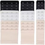 ZningEsxi 9 Pcs Bra Extender Strap Women Bra Extension Soft Elastic Extenders Band Set 3 Colors 3 Rows x 2 Hooks, 3 Rows x 3 Hooks, 3 Rows x 4 Hooks