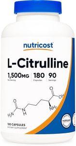 Nutricost L-Citrulline 1500mg, 180 Capsules - 750mg Per Capsule, Gluten Free, Non-GMO, Packaging May Vary