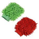 Kuber Industries Gloves | Microfiber Cleaning Gloves | Chenille Mitts for Kitchen | 50 GSM Hand Duster for Kitchen | Hand Gloves for Car | Duster for Glass | Pack of 2 | Multi