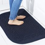 27X18 Inch Anti Fatigue Kitchen Rug Mats are Made of 100% Polypropylene Half Round Rug Cushion Specialized in Anti Slippery and Machine Washable (Navy 1pc)