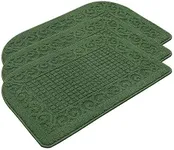 COSY HOMEER 32X20 Inch Anti Fatigue Kitchen Rug Mats are Made of 100% Polypropylene Half Round Rug Cushion Specialized in Anti Slippery and Machine Washable Green (3 pcs)