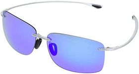 Maui Jim Polarized Rimless Sunglasses, Crystal Matte, Large