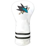 Team Golf NHL San Jose Sharks White Vintage Driver Head Cover White Vintage Driver Golf Club Headcover, Form Fitting Design, Retro Design