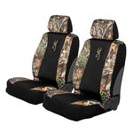 Browning Universal Low Back and Bench Seat Covers, Water and Dirt Resistant Car, Truck, and SUV Seat Covers, Morgan (Realtree Edge), Low Back (2 Pack)