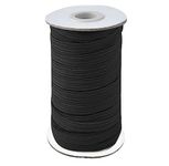 1/2 Inch Elastic Bands for Sewing, 50 Yards Length Flat Stretch Elastic Cord for Crafts DIY Sewing (Black)