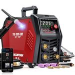 ARCCAPTAIN iControl TIG 205 Pro, 5 in 1 Cold Spot Stick/TIG Welder, 120V/240V Welding Machine with Large LED Display, 2T/4T, Hot Start, Arc Force and Anti-Stick