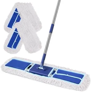 EHADOO 36" Commercial Dust Mop: Dry Duster Broom for Hardwood Floors Cleaning - 2 Reausable Mop Pads 59" Long Handle Heavy Duty Frame - Professional Cleaning Supplies for Hotel Gym School Janitor